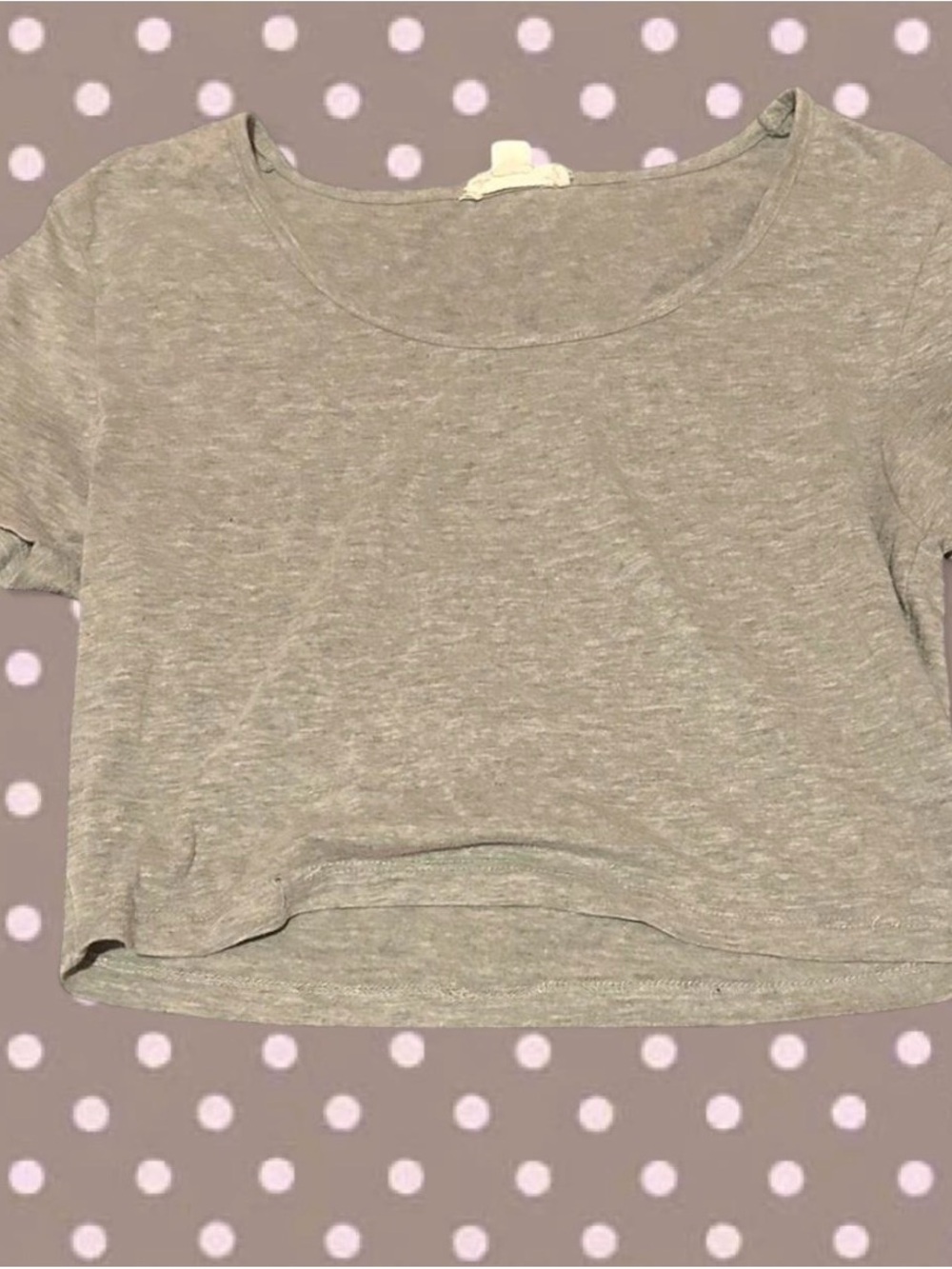 Zenana Outfitters Gray Scoop Neck Cropped Tee